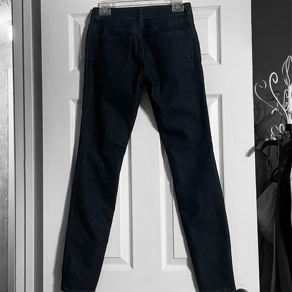 Ann Taylor Loft EUC jeans size 0 curvy skinny dark blue wash 5 pocket styling - Picture 6 of 13